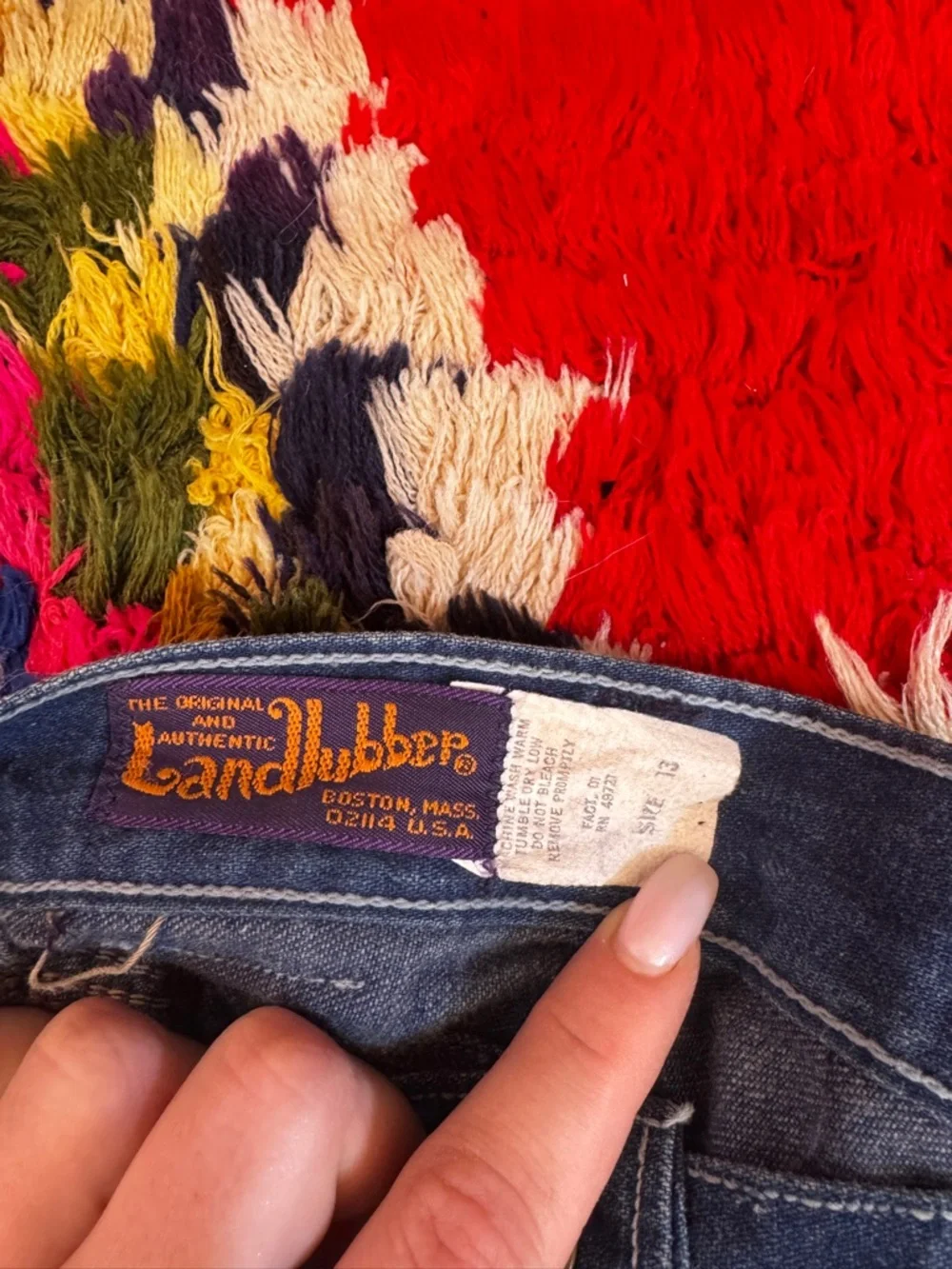 70s Vintage Dark Wash Denim Landlubber Pencil Skirt Sz M - Picture 4 of 10